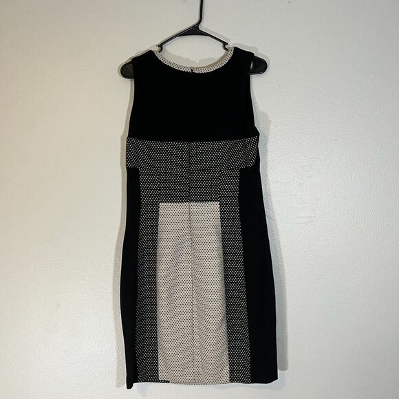 Anthropologie Yoana Baraschi Colorblock Polka Dot Sleeveless Dress Black Tan 10 - Picture 6 of 9